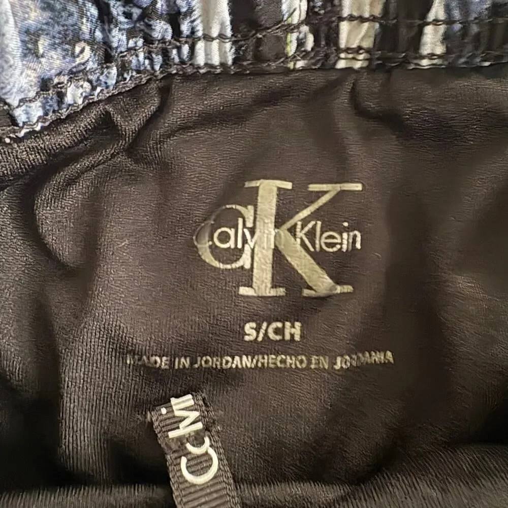 Calvin Klein Abstract Animal Print Athletic Shorts Blue Black Small - Picture 8 of 10